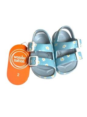Wonder Nation Daisy Velcro Strap Sandals